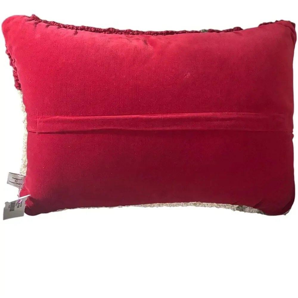Chandler Four Corners Bringing Home the Tree Wool Pillow Black Lab Christmas